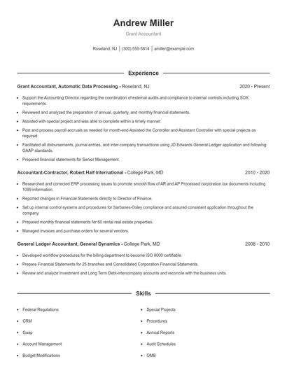 Grant Accountant Resume