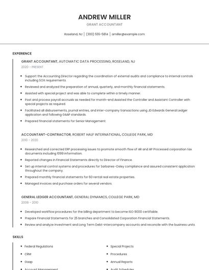 Grant Accountant Resume