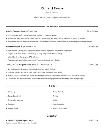 Graphic Designer Resume