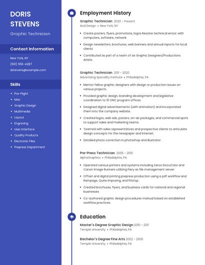 Graphic Technician Resume