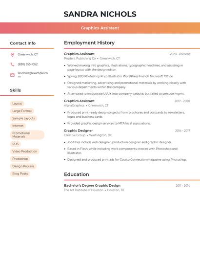 Graphics Assistant Resume