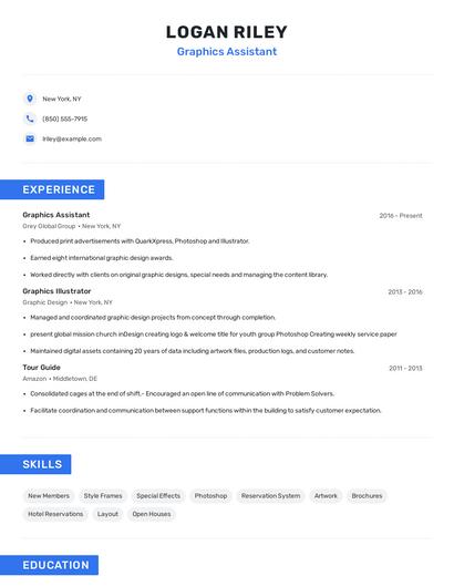 Graphics Assistant Resume