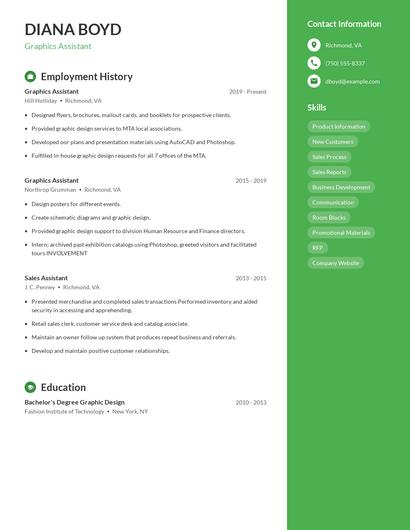 Graphics Assistant Resume