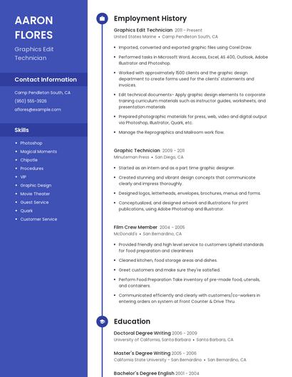 Graphics Edit Technician Resume