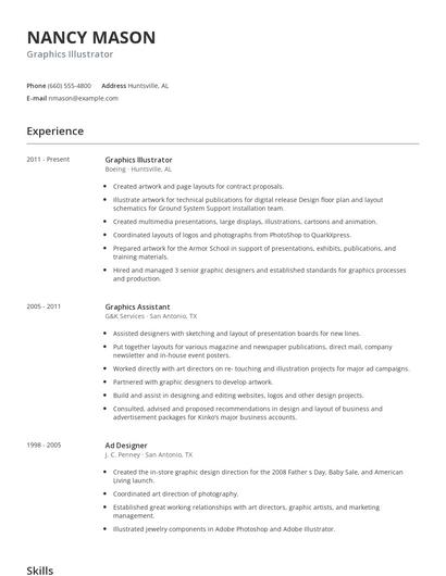 Graphics Illustrator Resume