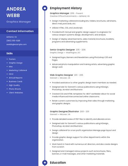 Graphics Manager Resume