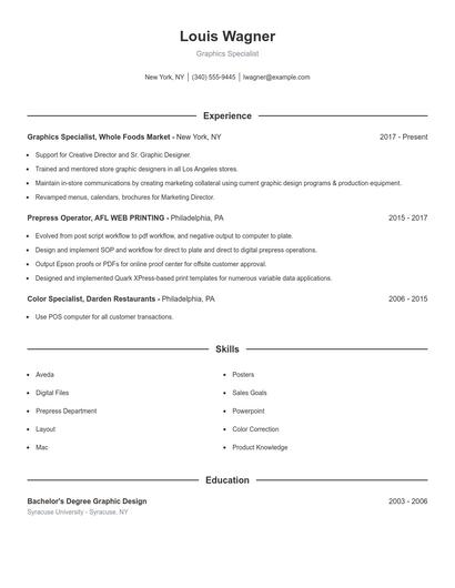 Resume example 1