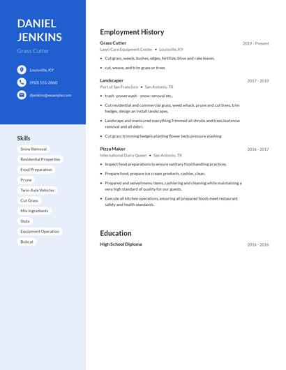 Grass Cutter Resume