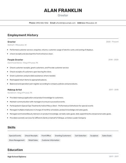 Resume example 2
