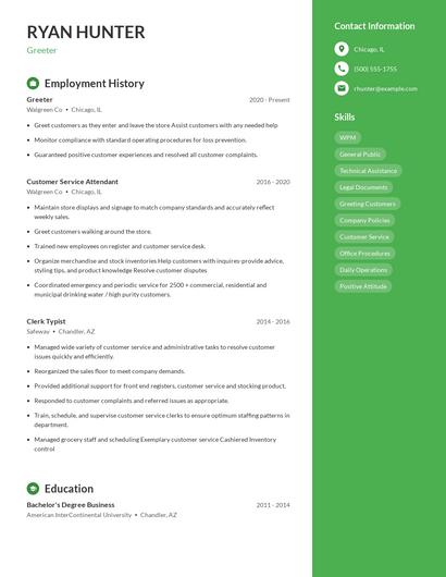 Resume example 5
