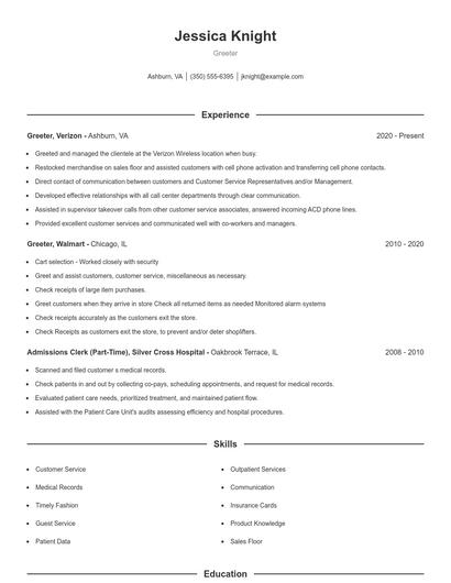 Resume example 1