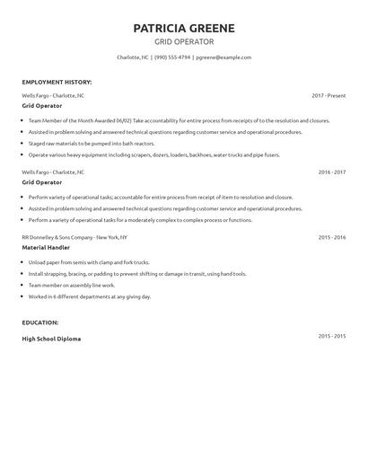 Grid Operator Resume