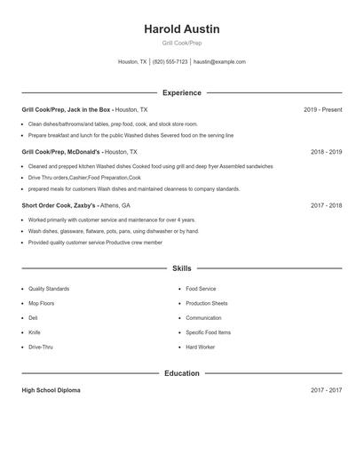 Resume example 1
