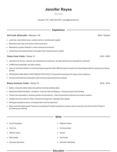 Resume example 1