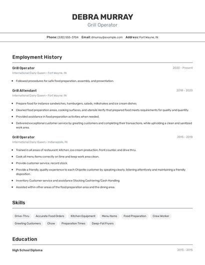 Resume example 2