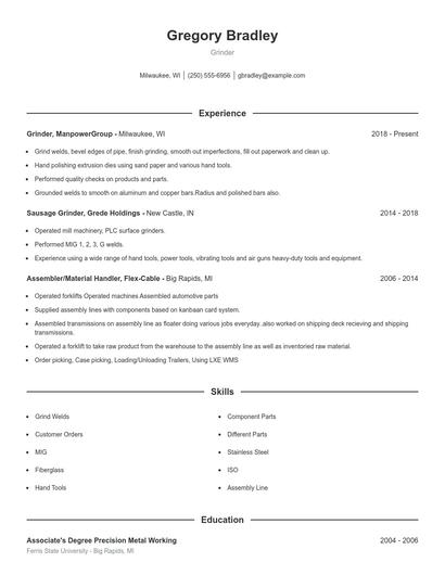Resume example 1