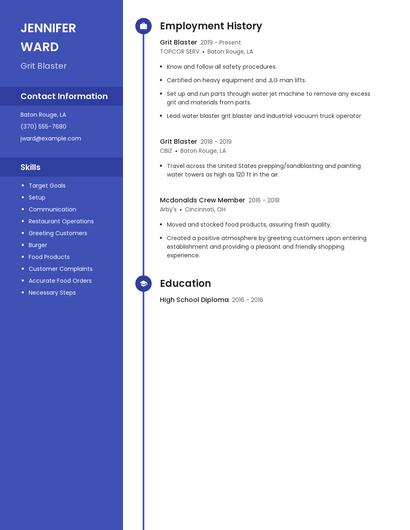 Grit Blaster Resume