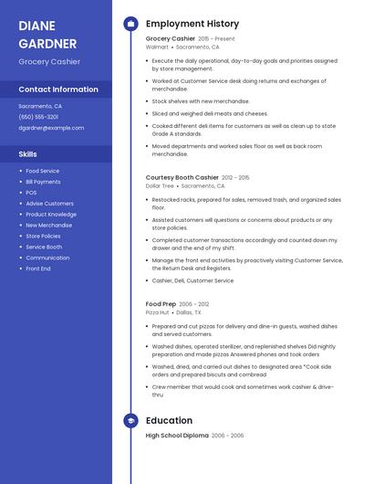 Grocery Cashier Resume