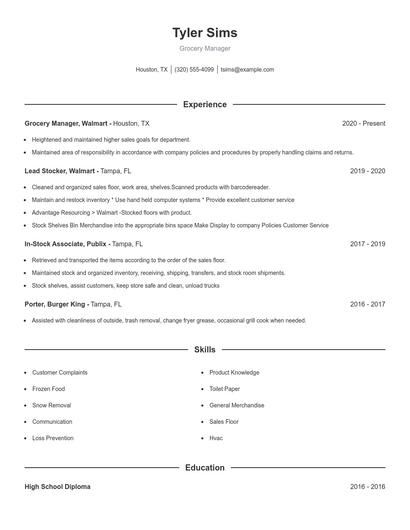 Resume example 1