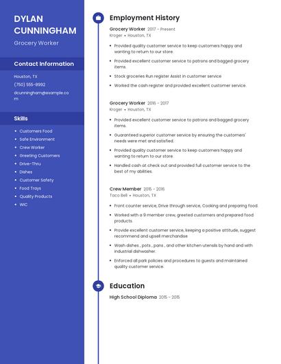 Grocery Worker Resume
