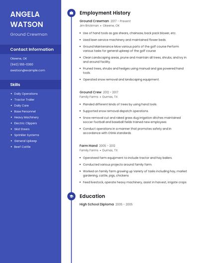 Ground Crewman Resume