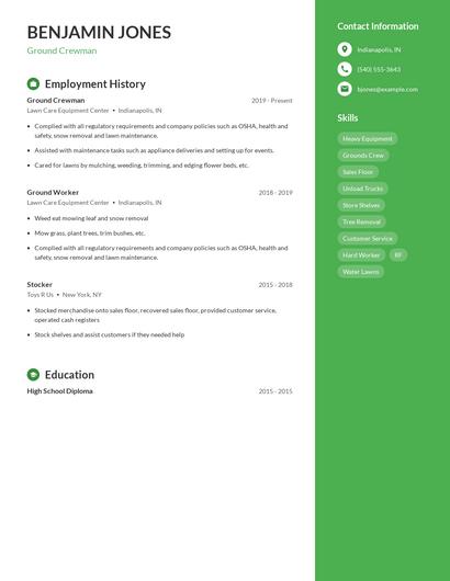 Ground Crewman Resume