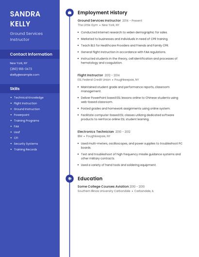 Ground Services Instructor Resume