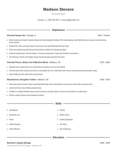 Resume example 1