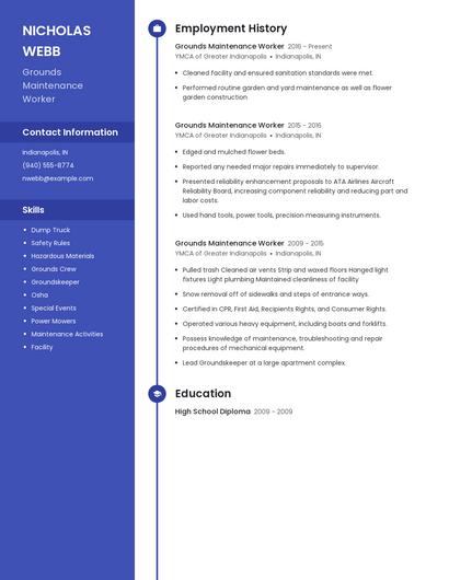 Grounds Maintenance Worker Resume