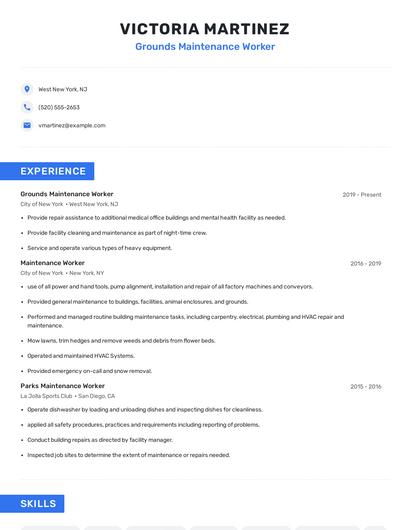 Grounds Maintenance Worker Resume