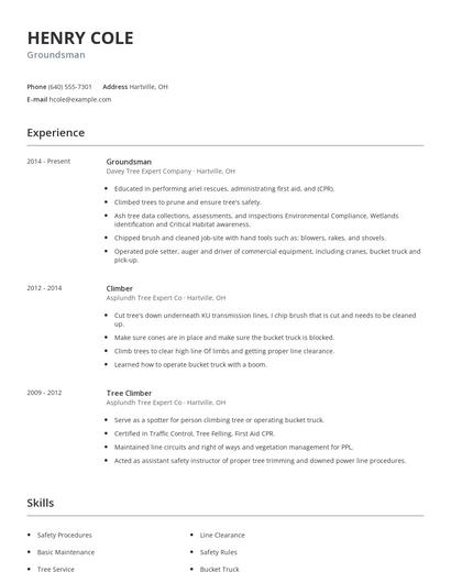 Groundsman Resume