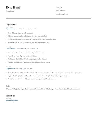 Groundsman Resume