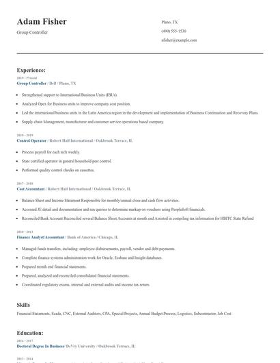 Group Controller Resume