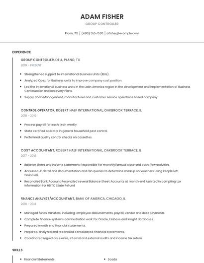 Group Controller Resume