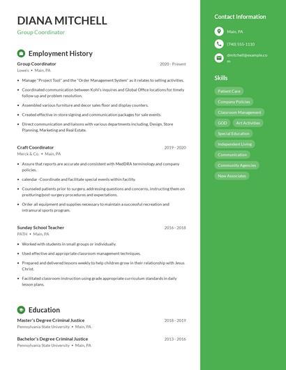 Resume example 5