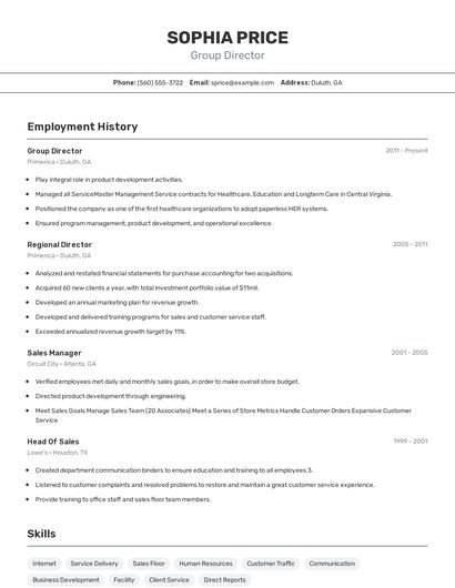 Resume example 2