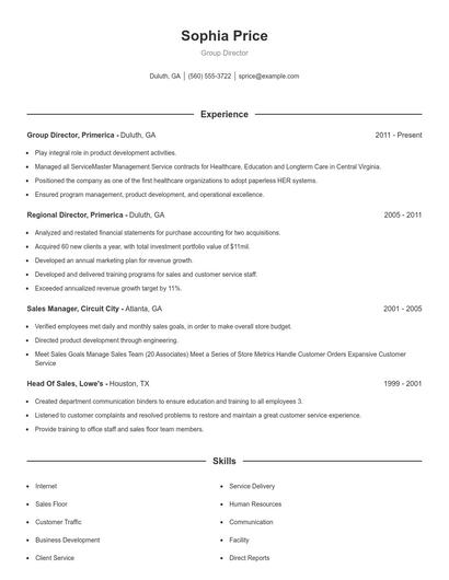 Resume example 1