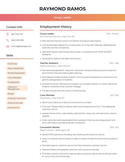 Resume example 3