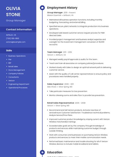 Resume example 4