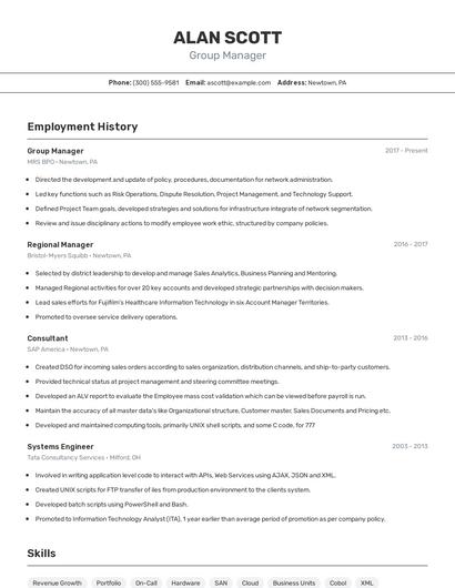Resume example 2
