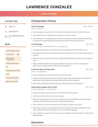 Resume example 3