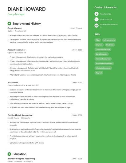 Resume example 5