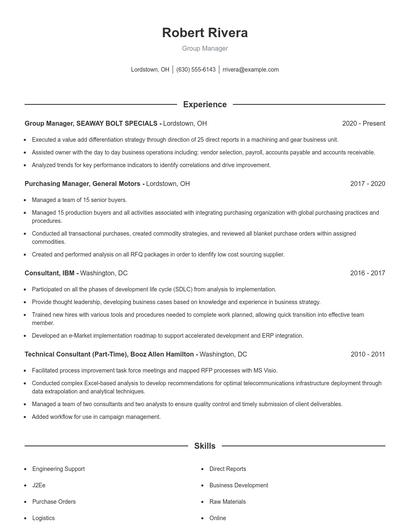 Resume example 1