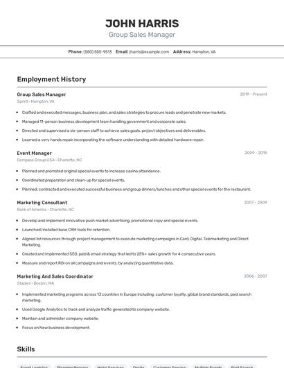 Resume example 2