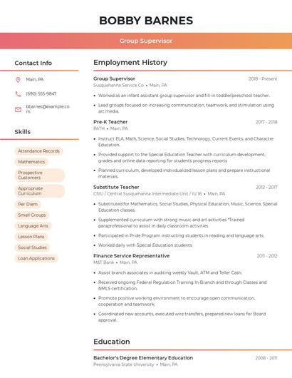 Resume example 3