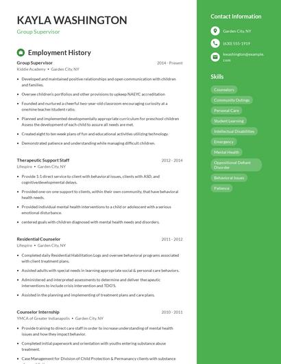 Resume example 4