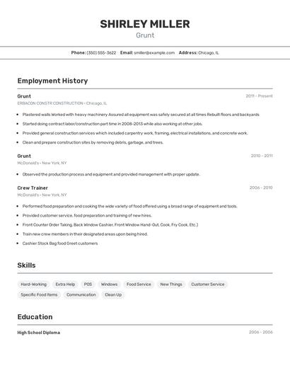 Grunt Resume