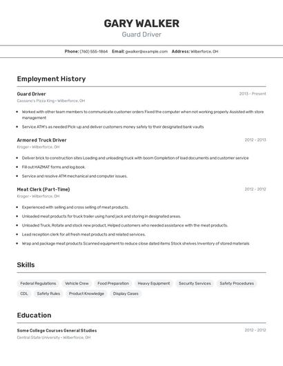 Resume example 2
