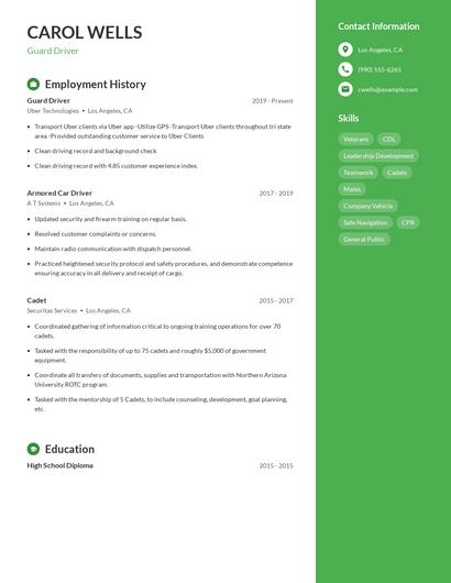 Resume example 5