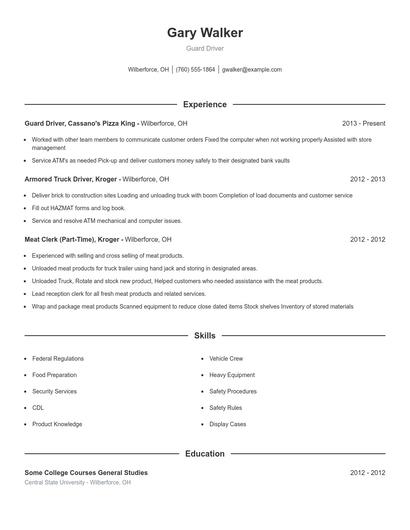 Resume example 1